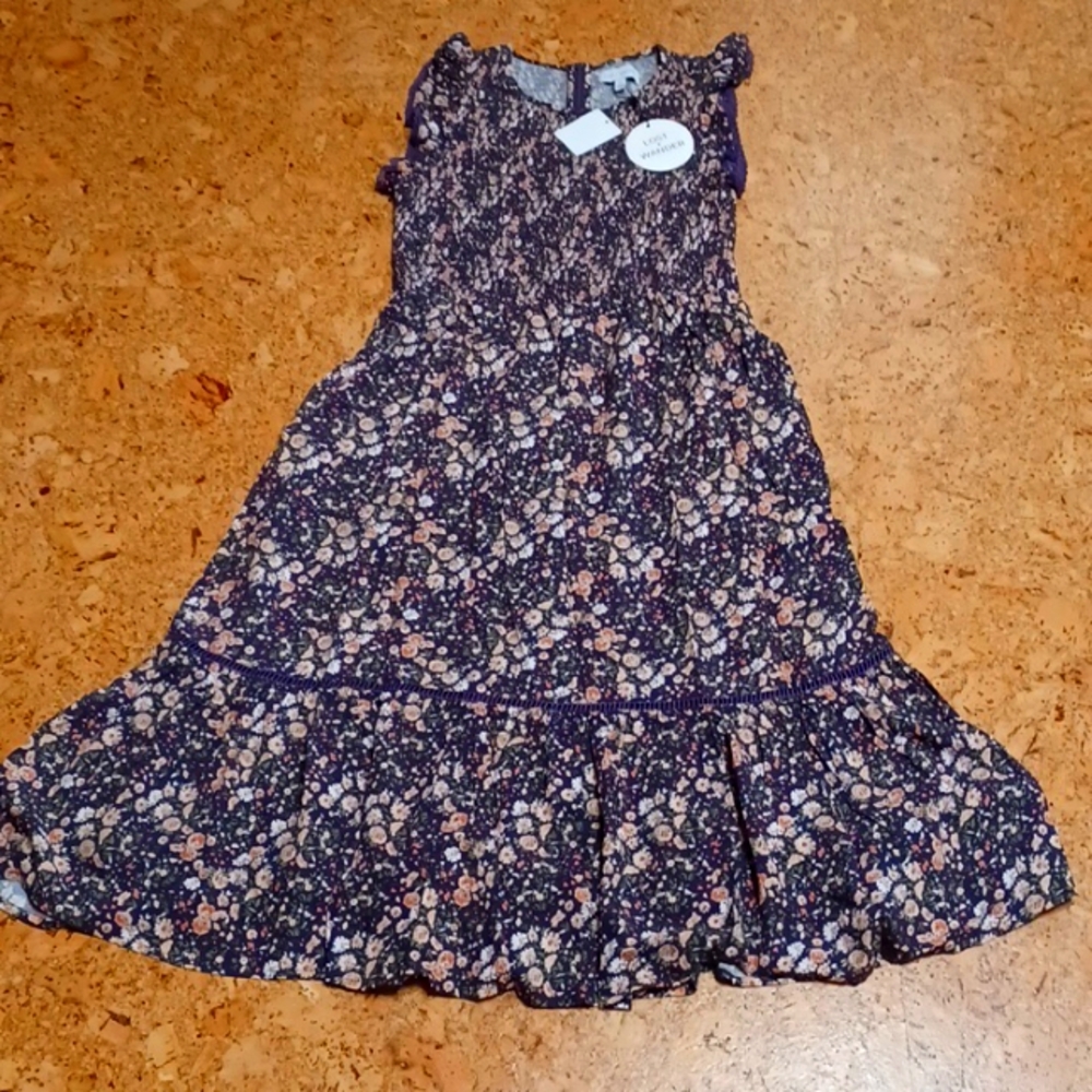 Lost & Wander Purple Floral Shirred Bodice Maxi Dress Size M, NWT